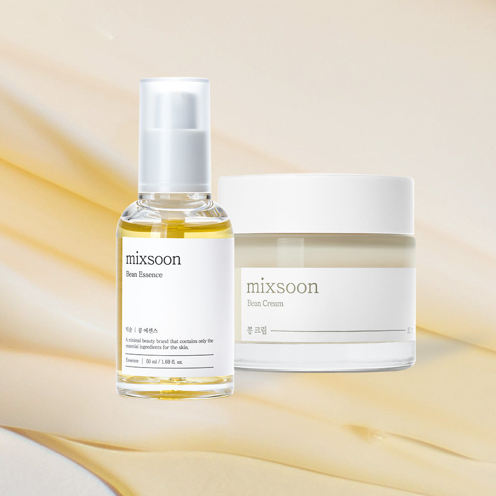 mixsoon Bean Glass Skin Duo Bean Essence 50ml + Bean Cream 50ml 3.38 Fl. Oz / 100ml Glass Skin Care