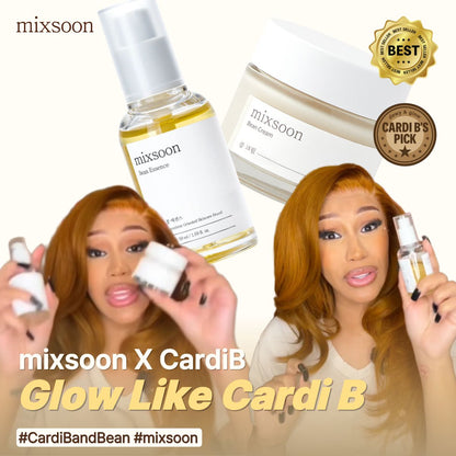 mixsoon Bean Glass Skin Duo Bean Essence 50ml + Bean Cream 50ml 3.38 Fl. Oz / 100ml Glass Skin Care