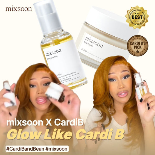 mixsoon Bean Glass Skin Duo Bean Essence 50ml + Bean Cream 50ml 3.38 Fl. Oz / 100ml Glass Skin Care